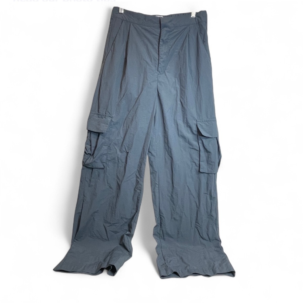 Wilo The Label Womens Small‎ Gray Wide Leg Parachute Nylon Elastic Waist Pleated
